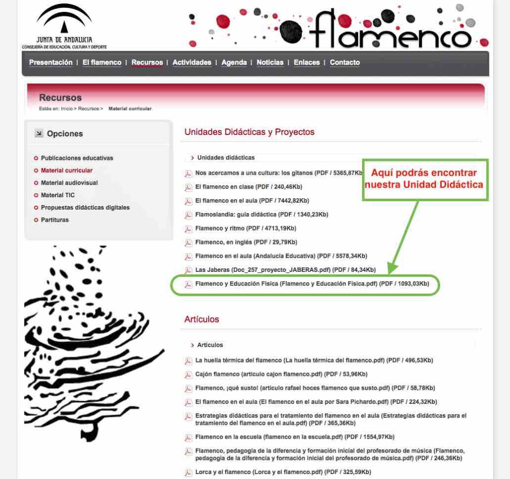 Unidad didáctica de flamenco relacionada con la educación física 