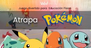 juego de lanzamiento para educación física sobre atrapa Pokemon