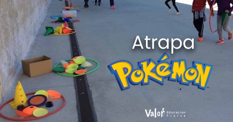 juego de lanzamiento en educación física atrapa pokemon