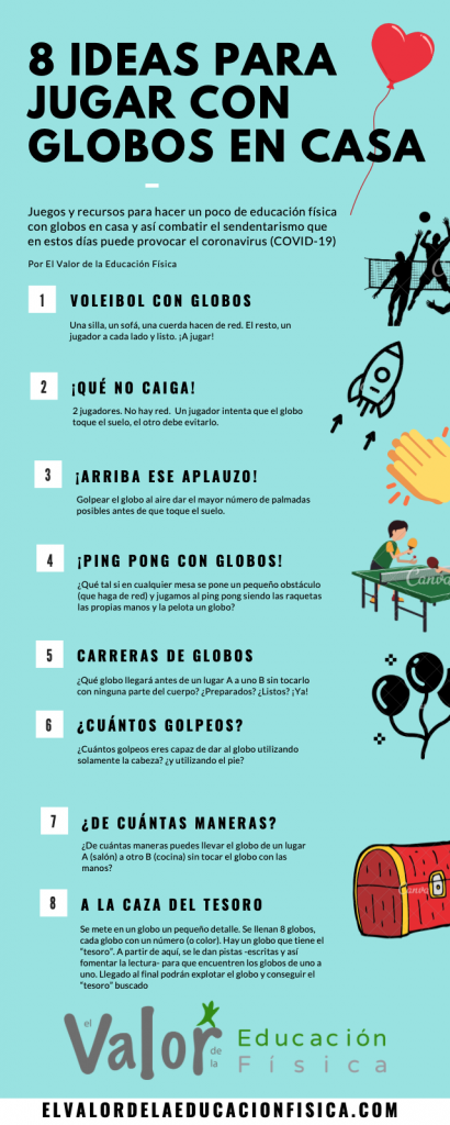 10 Ideas para trabajar la EF con globos desde casa | El Valor de ...