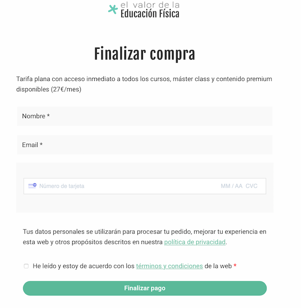 Página de pago
